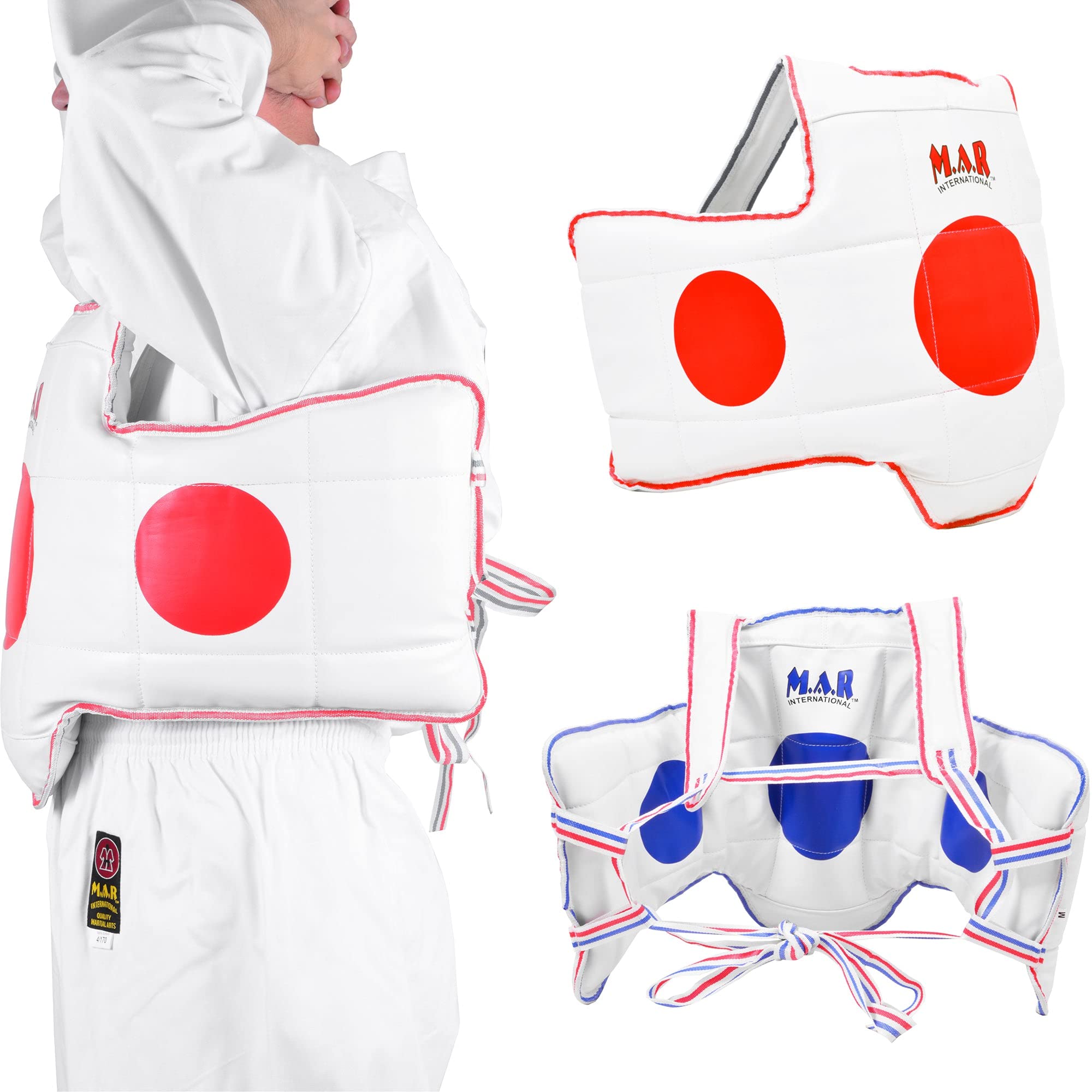 MAR | Small Reversible Boxing Chest Guard, MMA Kickboxing TKD Muay Thai Boxing Body Protector, Taekwondo Vest, Chest Protector, Martial Arts Body Armour, Sparring Training, Adjustable Strike Shield
