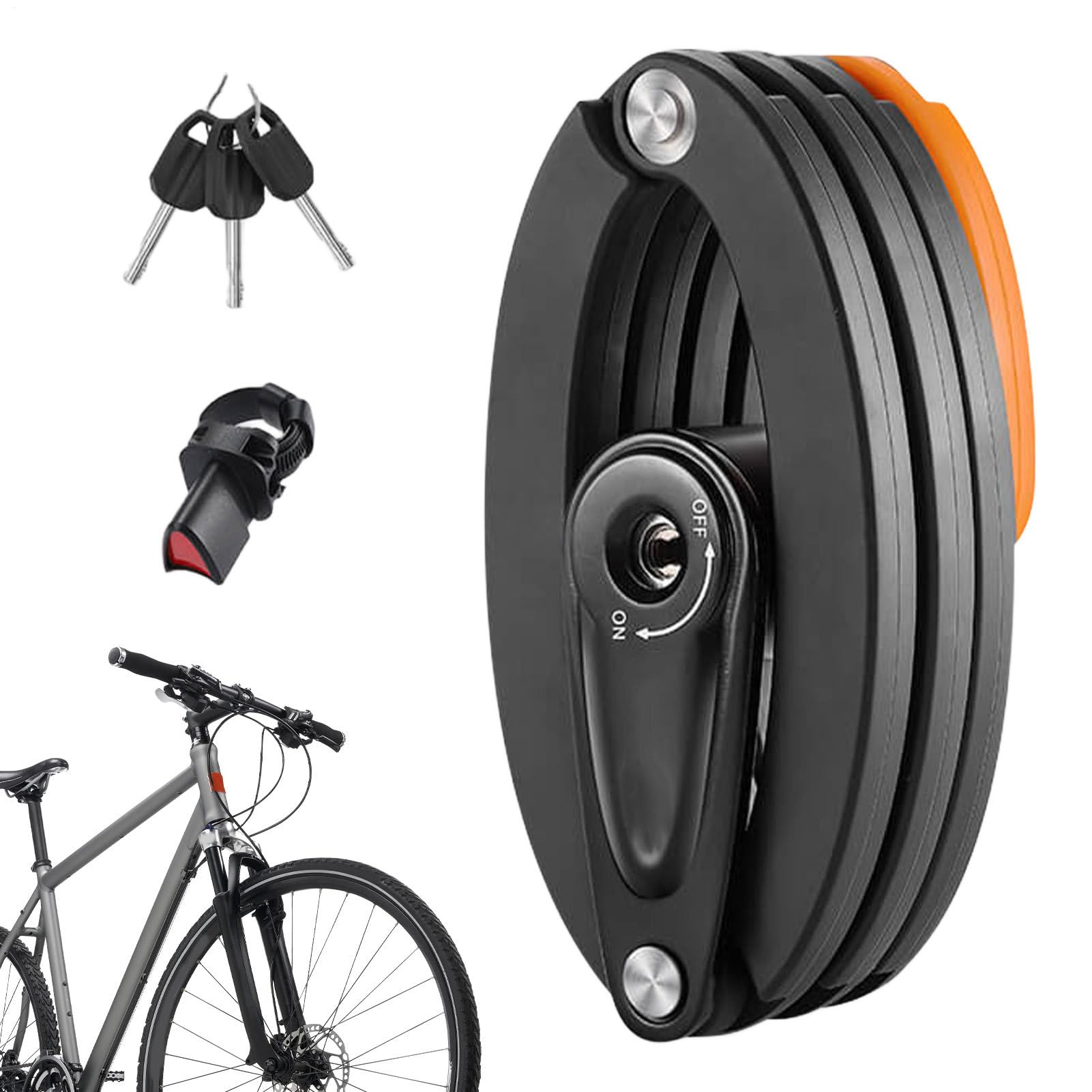 Cadenas pliable à combinaison pour vélo et moto avec support de montage