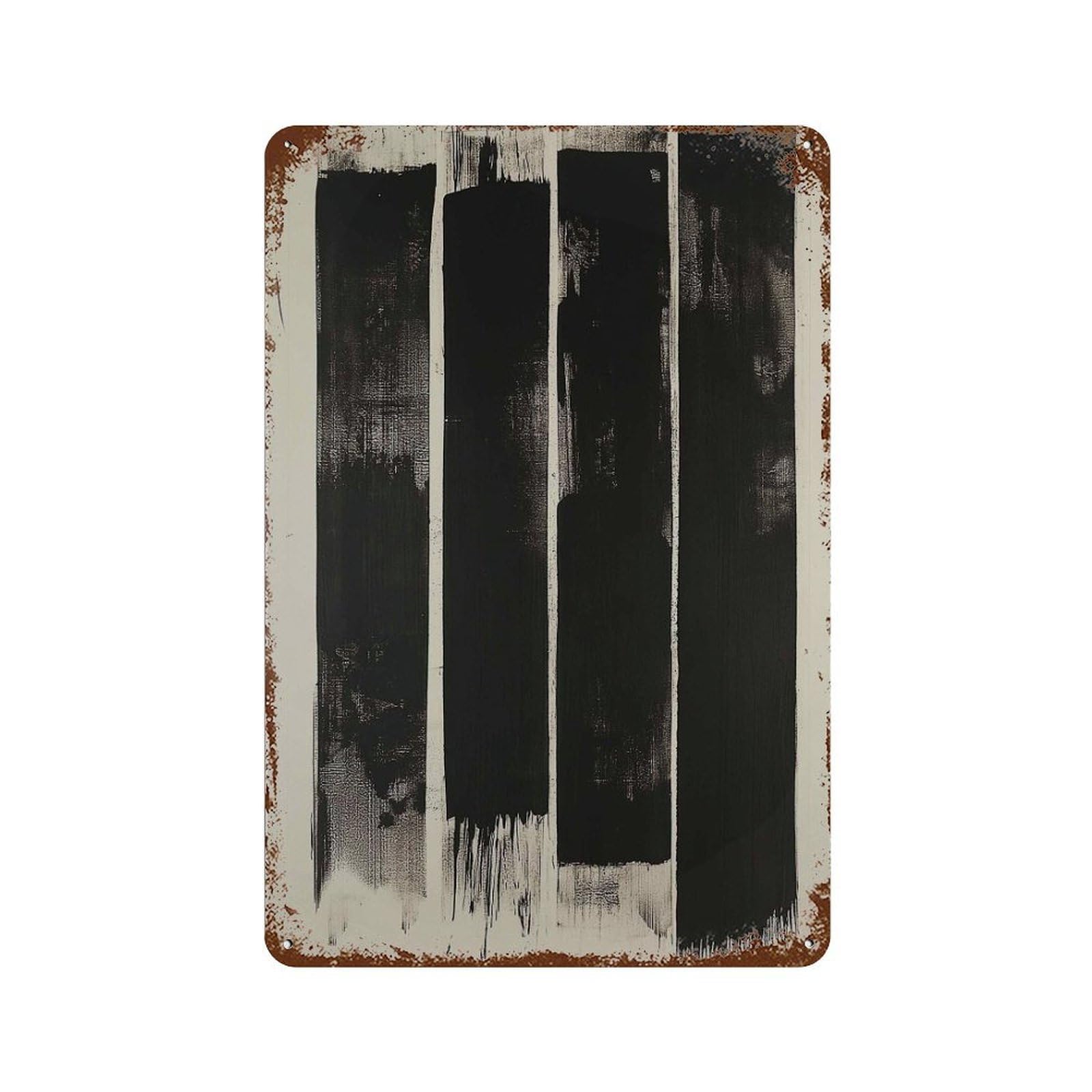 xiaoxiaoshen Abstract Black And White Minimalist Modern Bold Vertical Stripes Contemporary Ge Wall Decor Art Metal Tin Poster Modern Home Decor Art Home Bar Shop Decorations Vintage Sign 30x20cm