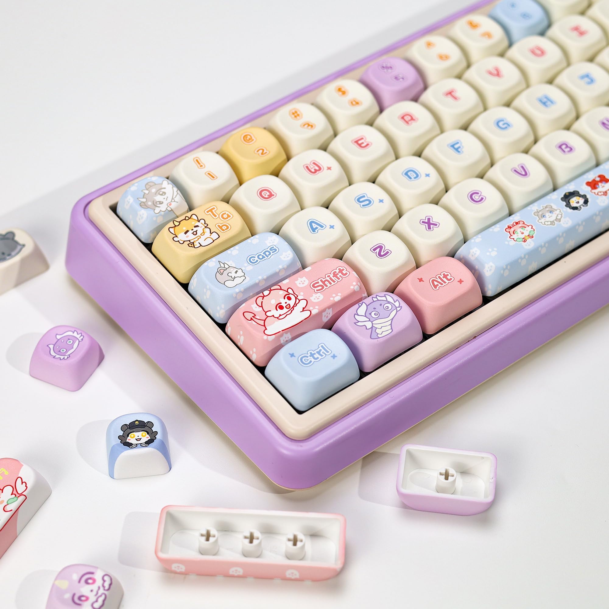 KBDiy Chimera KOA Profile Keycaps Set,133 Keycaps,Dye-Sublimation Kawaii for Mechanical Keyboard, Compatible with ANSI/ISO, 60%, 65%, 75%, TKL, Full-Sized Layout