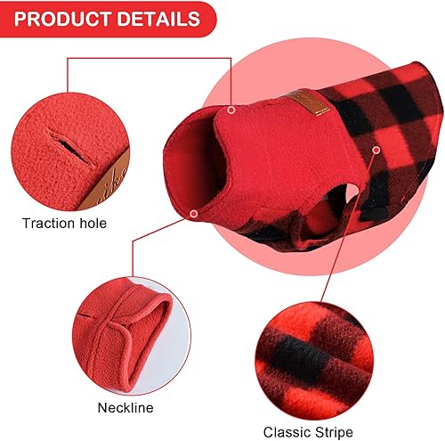 Miniatura 5 de Suéteres para perros pequeños, niño y niña, suéter a cuadros para cachorros, chaleco de ropa de forro polar, suéter elástico para perritos, ropa