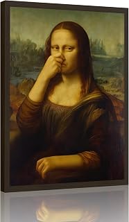 GFGVZLSK Funny Mona Lisa Bathroom Wall Art Pinching Nose Humor Wall Decor Classical Painting Amusing Toilet Poster Artwork Vintage Whimsical Picture for Bathroom Home Unframed (posters 12inx16in)