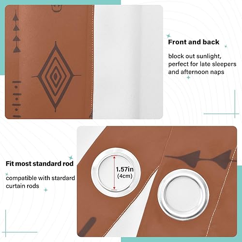 Miniatura 4 de Western Bull - Cortinas bohemias de 84 pulgadas de largo para dormitorio y sala de estar, cortinas para puertas corredizas de vidrio, cortinas de