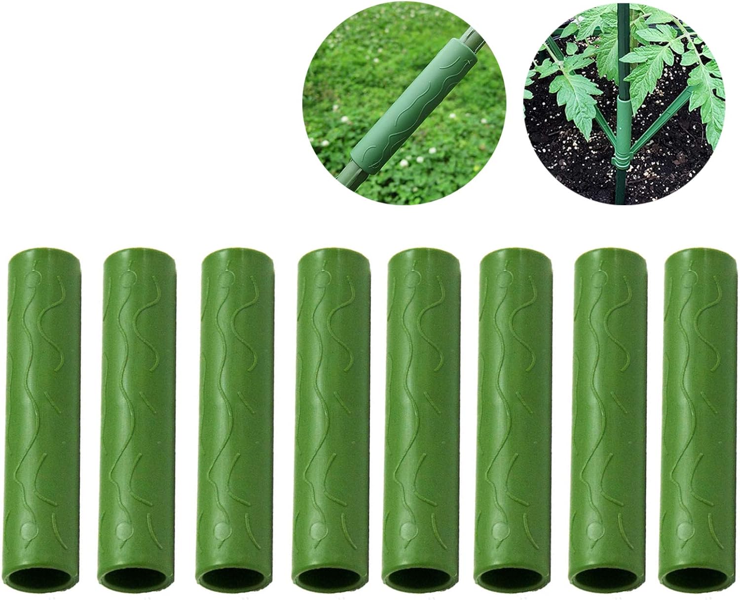 ガーデンステーク接続パイプ24本パック、植物サポートステークコネクター、植物杭用ストレート接続パイプ、温室登山植物杭用植物サポートパ