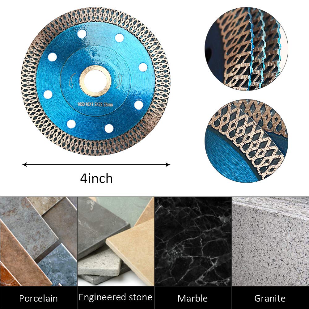 Diapro 3 unids/lote Super Thin 4 "Diamond Blade para cortar baldosas de cerámica de piedra (4 "-3pcs)