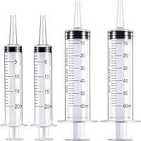 Vista 14 de Paquete de 20 jeringas de plástico con medición, adecuadas para medir, dispensar agua, rellenar (0.17 oz/5 ml)