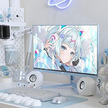 Pixio PX248 Wave ブルー　ゲーミングモニター 青 PXC248WAVEK / パステルブルー | 23.8インチ 200Hz FHD FastVA
