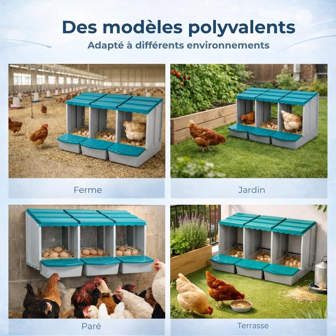 Pondoir pour Poules avec 3 Faux œufs, Sac en Tissu pour œufs, Manuel et Guide d'incubation - Nid Poules pondeuses - Poulailler pondoir résistant | Sac en tissu pour œufs, manuel inclus, guide d'incubation, résistant et facile à nettoyer