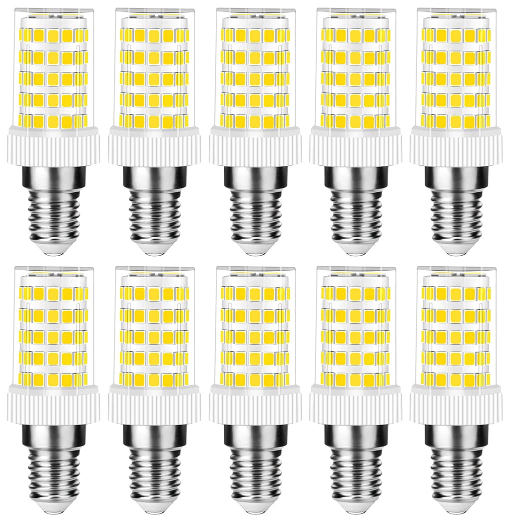 RANBOO E14 LED 10W equivalenti a 80W, Bianco Freddo 6000K 800LM, AC 220-240V, 360 Gradi Angolo del Fascio, Mini Ceramica Lampadina, Non-Dimmerabile, No Sfarfallio, 10 Pezzi