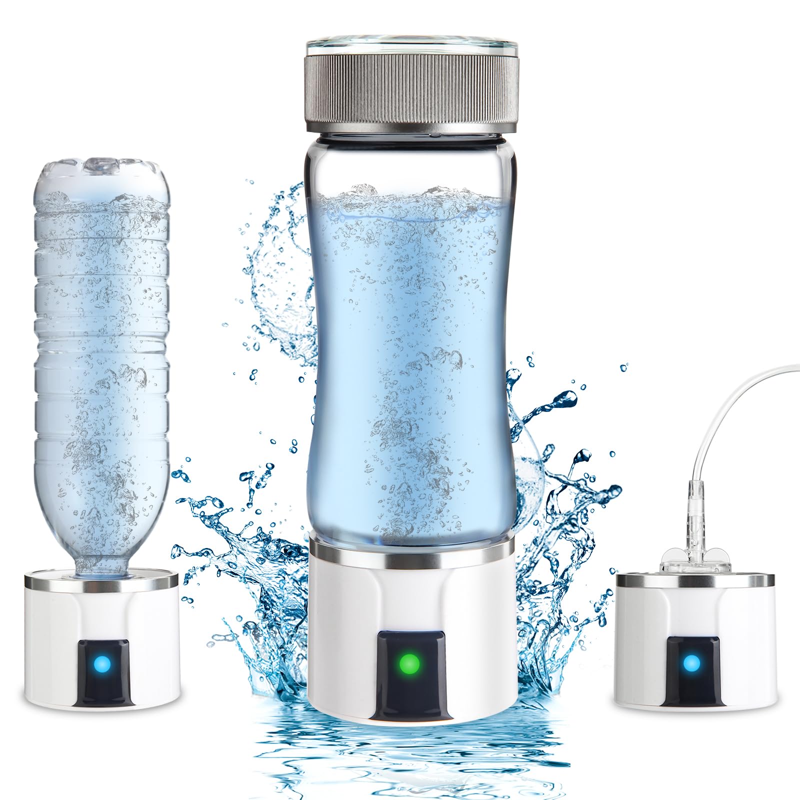 HGHBATTH Hydrogen Water Bottle, Portable Rechargeable Hydrogen Water Bottle Generator, Hydrogen Water Machine with SPE Technology for Home and Travel, 3000PPB Hydrogen Water Generator