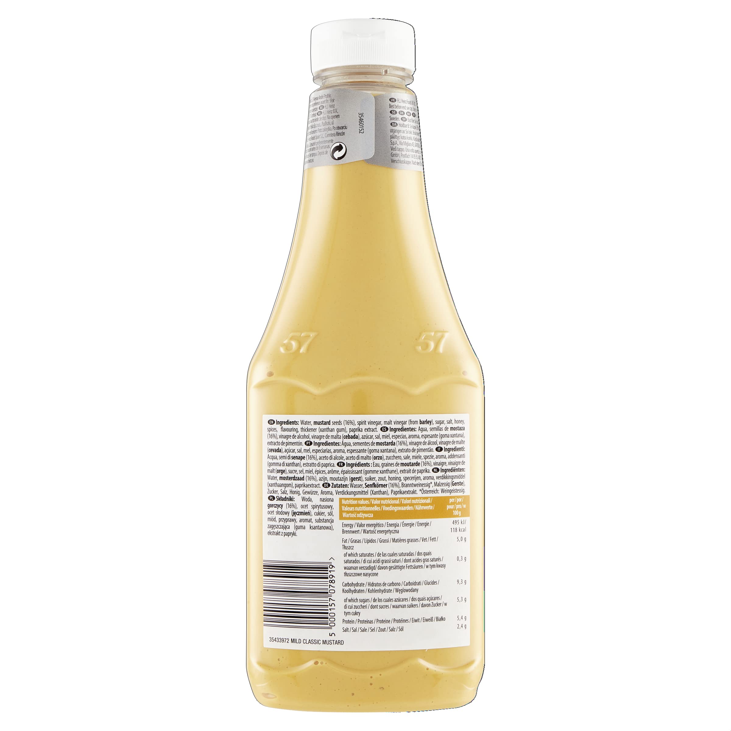 Heinz Yellow Mustard King Kong 875 Ml (6 Confezioni)