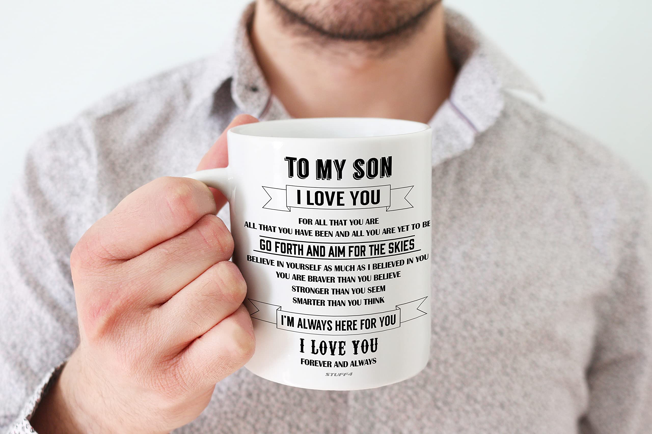 Tazza Da Caffè Divertente Con Scritta "This Is What An Awesome Son Looks Like" – 312 Ml, Ceramica, Lavabile In Microonde - 2