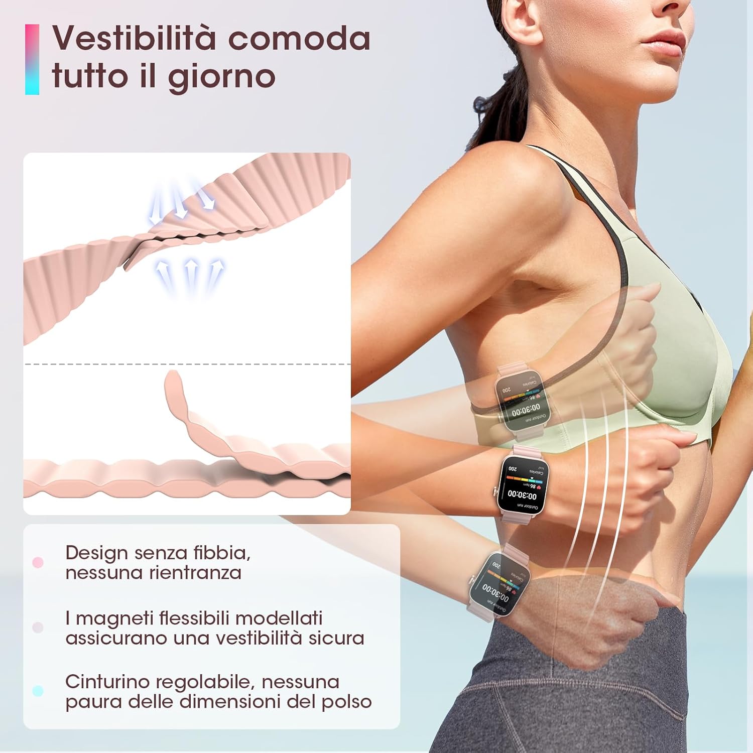 AKUMAKA Smartwatch Donna con Chiamate/Contatti SOS, 2023 Nuovo 1.85 HD Orologio Fitness, 24H Cardiofrequenzimetro/SpO2/Sonno/Fisiologia Femminile, 100+ Sport Contapassi Calorie Android iOS Oro Rosa AKUMAKA Smartwatch Donna con Chiamate/Contatti SOS, 2023 Nuovo 1.85 HD Orologio Fitness, 24H Cardiofrequenzimetro/SpO2/Sonno/Fisiologia Femminile, 100+ Sport Contapassi Calorie Android iOS Oro Rosa