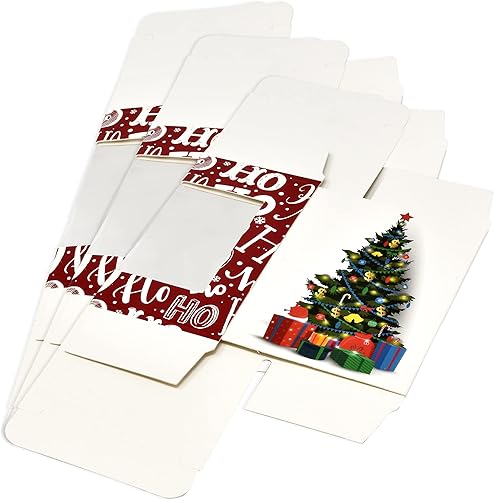 Miniatura 5 de Gift Boutique Cajas de regalo para dinero en efectivo de Navidad, paquete de 12 cajas de papel con ventana, soporte para regalo de Navidad con