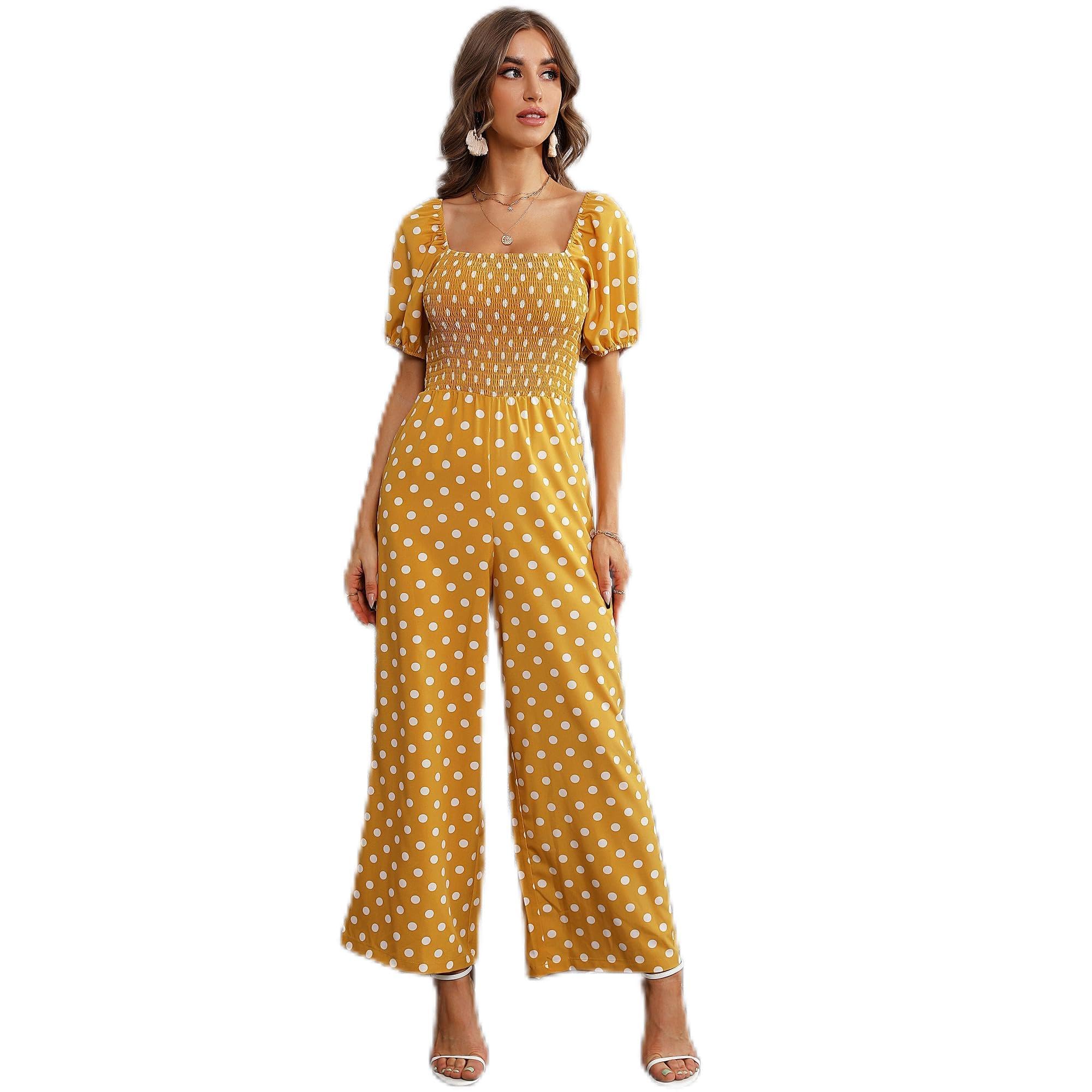Love Welove Fashion Summer Jumpsuits for Women 2025 Floral Dressy Casual Loose Wide Leg Short Sleeve One Piece Romper Outfits