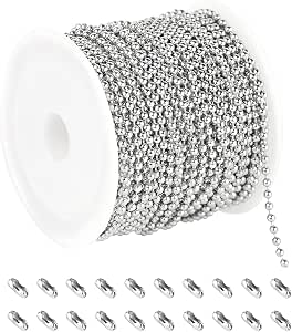 UMAOKANG 10 Metri Catena In Acciaio Inox Per Gioielli Fai Da Te Con Perline Rosa Smaltate + 40 Accessori (Moschettoni E Anelli Aperti) - 3