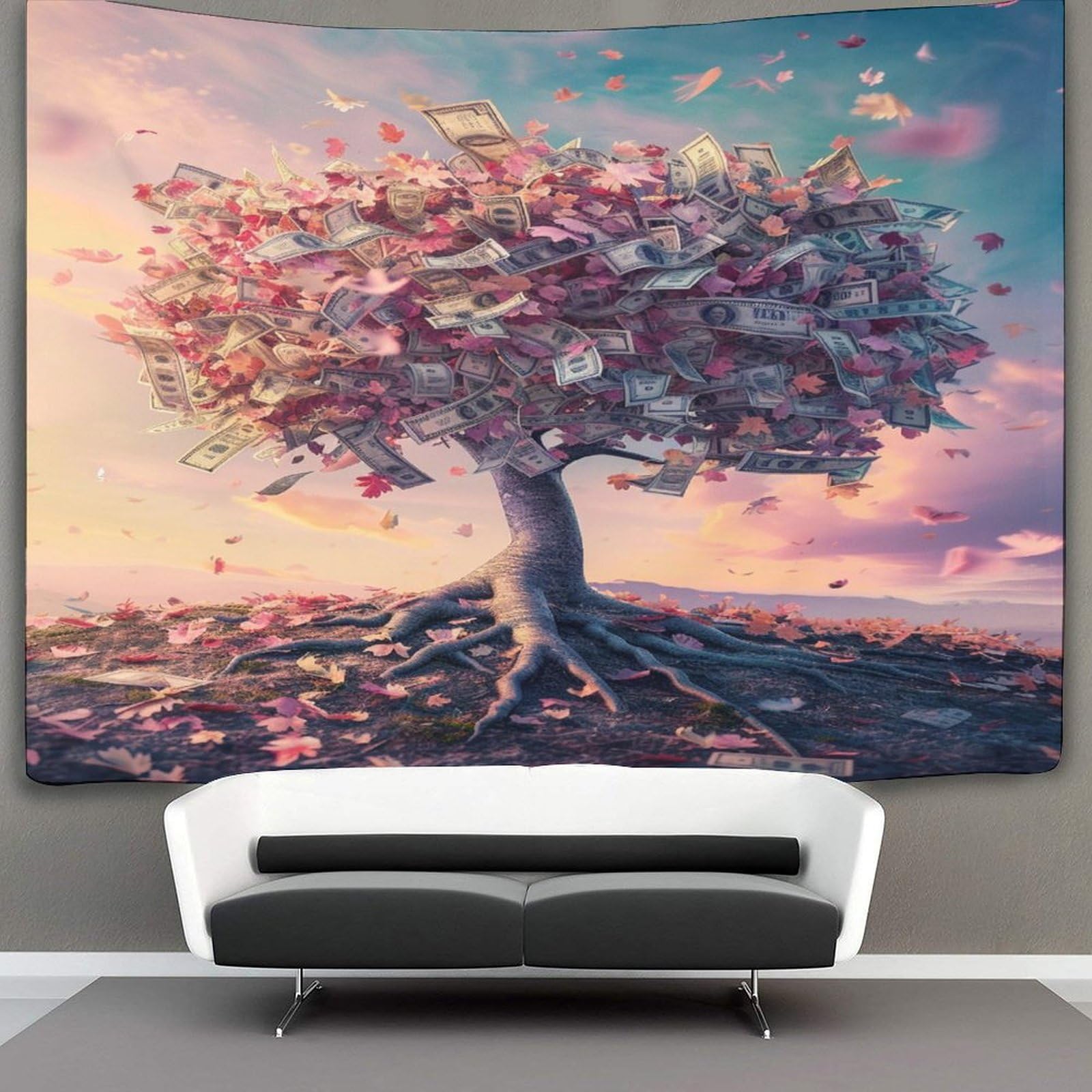 kaiyun Money Tree Decor Tapestry,Plant Wall Art Tapestries Wall Hangings for Living Room Bedroom Dorm 100cmx150cm