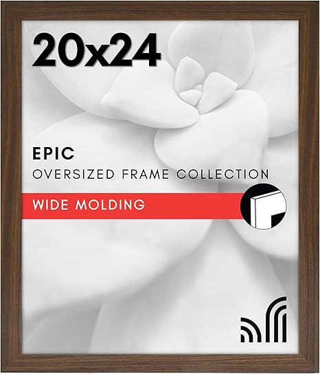Americanflat 20x24 Picture Frame with Polished Plexiglass - Wide Picture Frames Made of Engineered Wood for Vertical or Horizontal Wall Display - Epic Collection - Mahogany