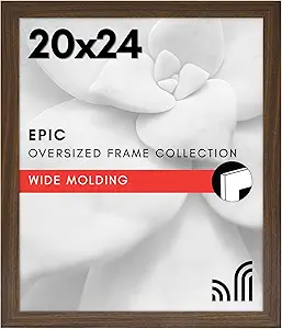 Americanflat 20x24 Picture Frame with Polished Plexiglass - Wide Picture Frames Made of Engineered Wood for Vertical or Horizontal Wall Display - Epic Collection - Mahogany