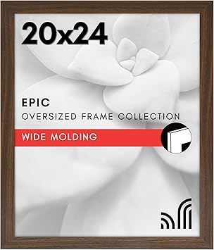 Americanflat 20x24 Picture Frame with Polished Plexiglass - Wide Picture Frames Made of Engineered Wood for Vertical or Horizontal Wall Display - Epic Collection - Mahogany