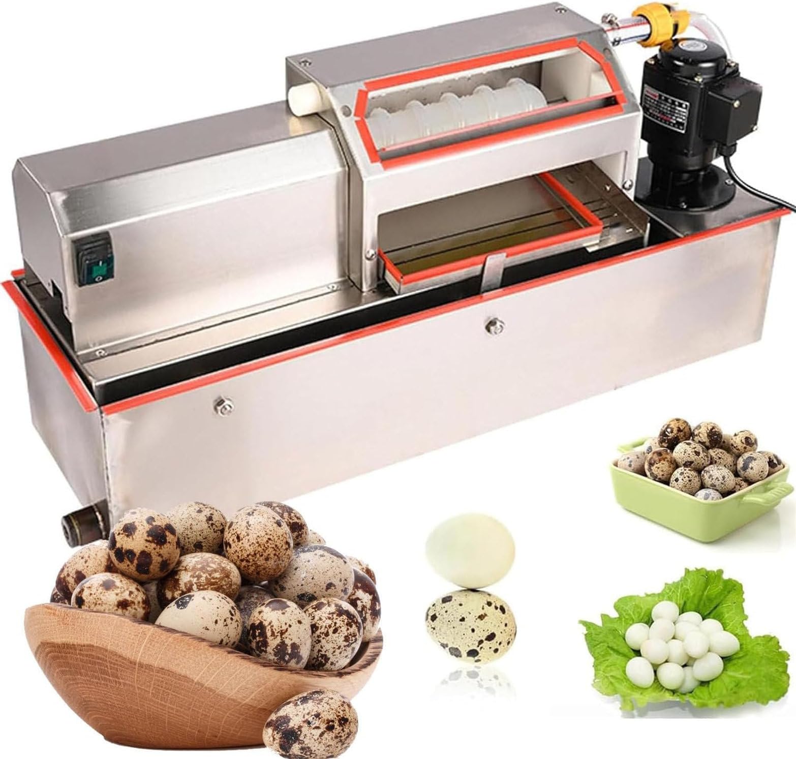 BOOZXCV Electric Quail Egg Peeler, Stainless Steel Shelling Machine, Efficient Processing Tool For Boiled Eggs, 70kg Per Hour