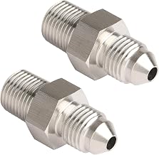 3AN Male Flare to 1/8 NPT Pipe Male Stainless Steel Straight Fitting Adapter Union Connector 2PCS