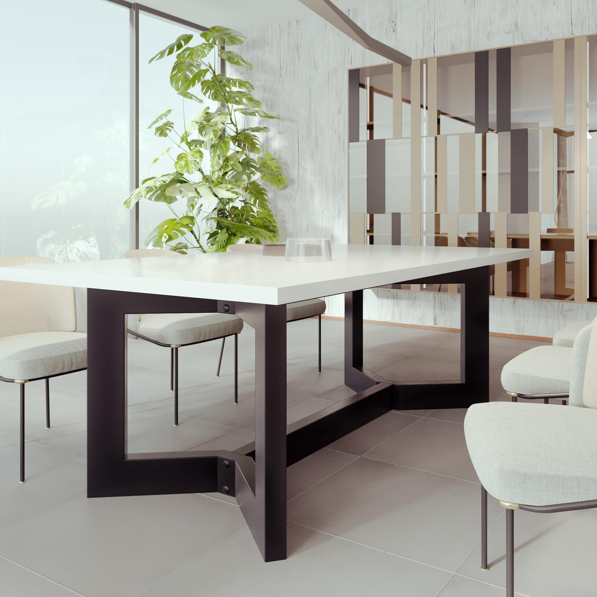 Struttura Tavolo Barax Extreme Acciaio 220x80x72 cm – Telaio Minimalista Robusto Esstisch Sala da Pranzo Design