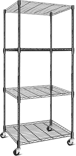Miniatura 8 de Ruedas para estantería de alambre, juego de 4 ruedas giratorias, vástago roscado de 14 pulgadas, ruedas de repuesto para carrito rodante, piezas de