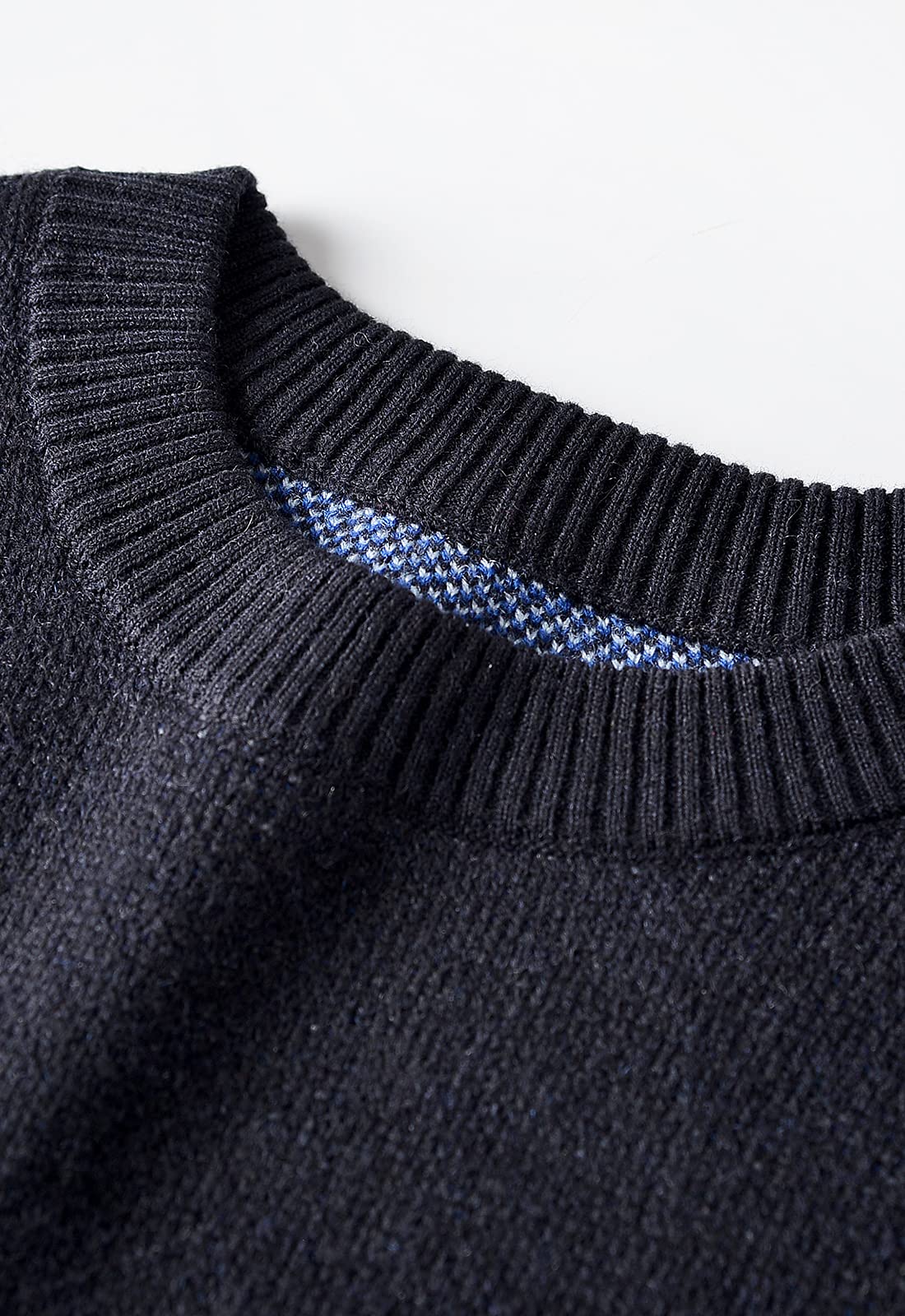 织礼 Damski sweter z długim rękawem płomień nietoperz rękaw sweter oversize na co dzień dzianinowy sweter topy, Ciemnoniebieski, L
