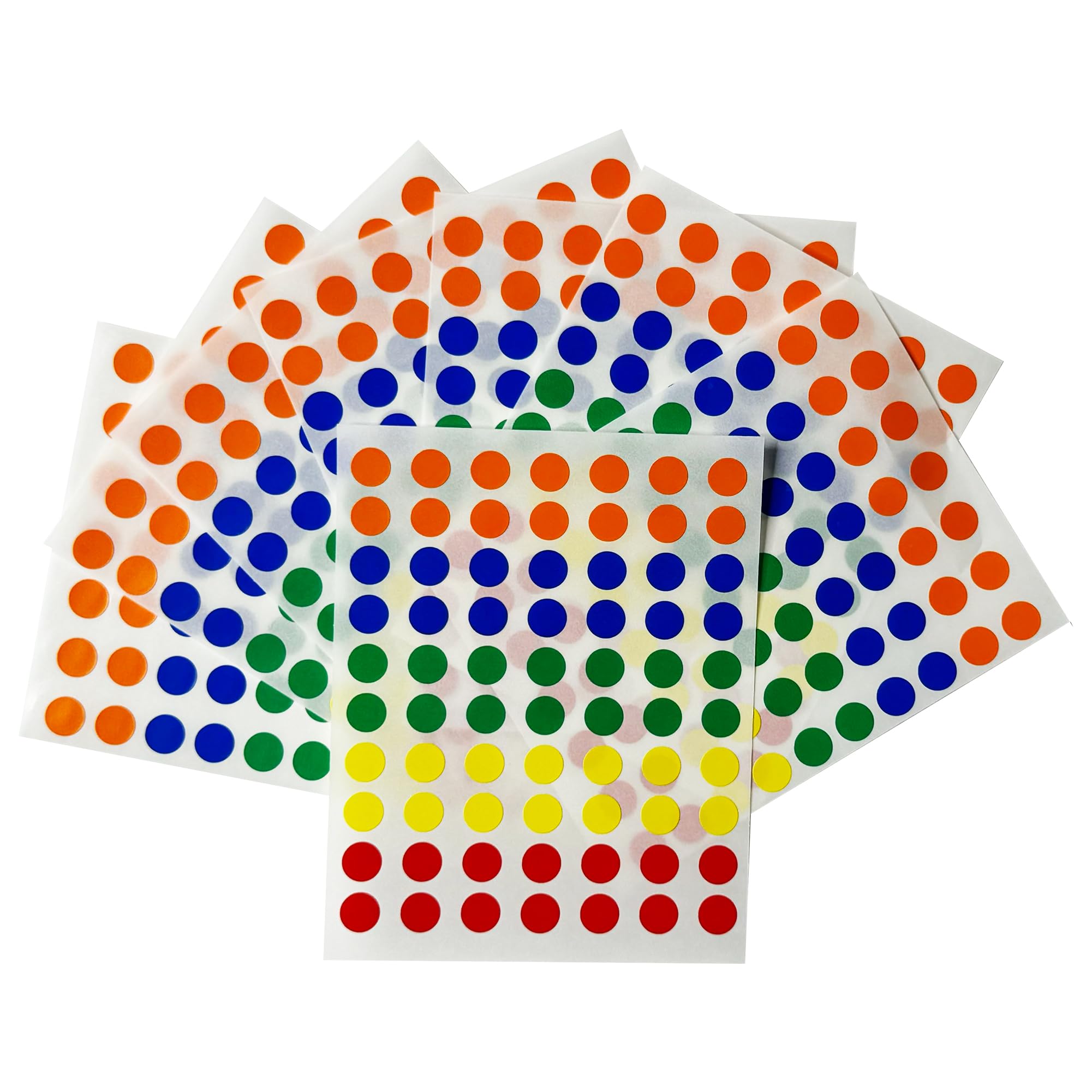 Pack of 5600 Assorted Coloured 8mm Round Dots Labels - Colour Coding Sticky Dot Circle Stickers for Office, School, Craft & Organisation