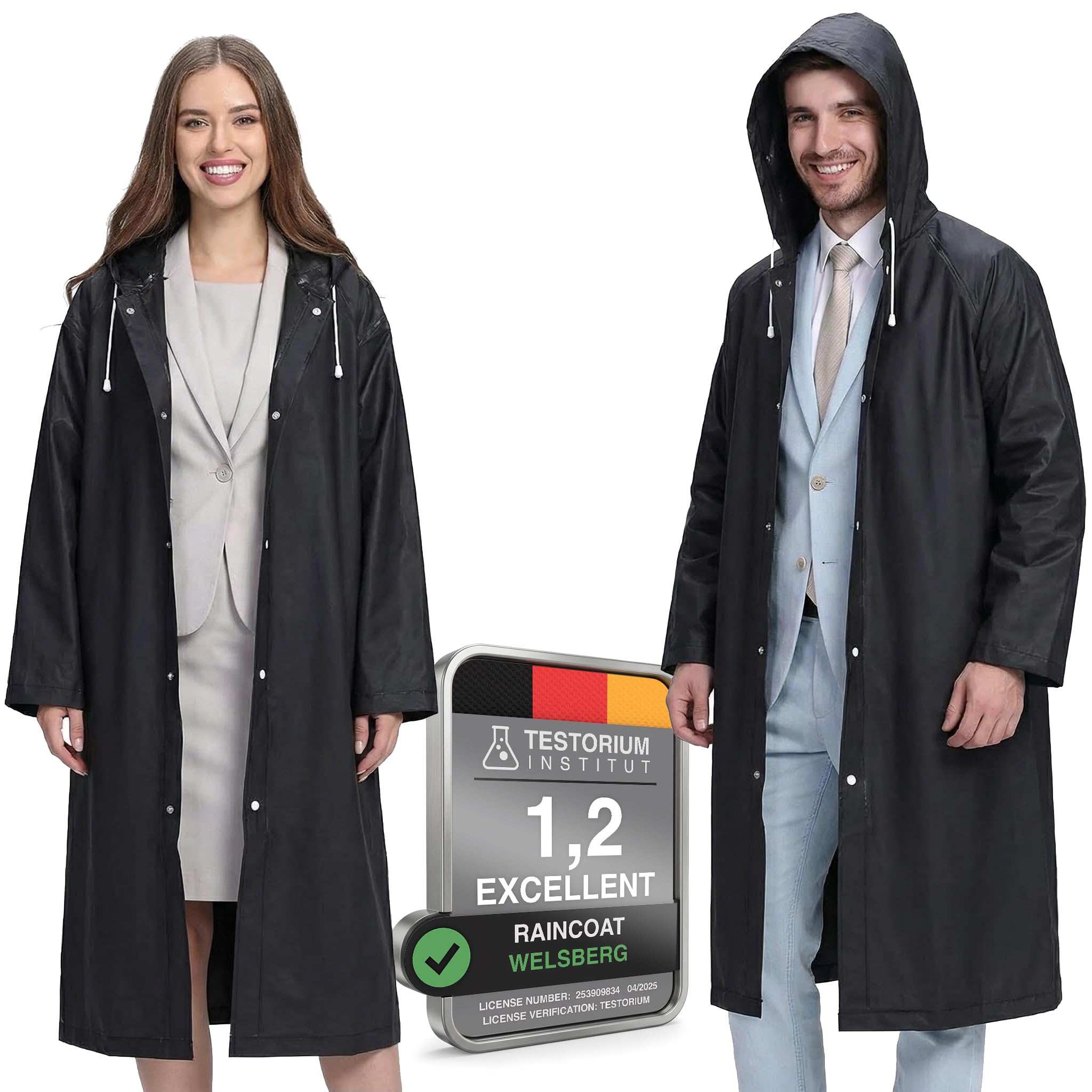 Poncho de Lluvia Impermeable con Capucha y Mangas, Reutilizable, Talla Única para Hombre y Mujer