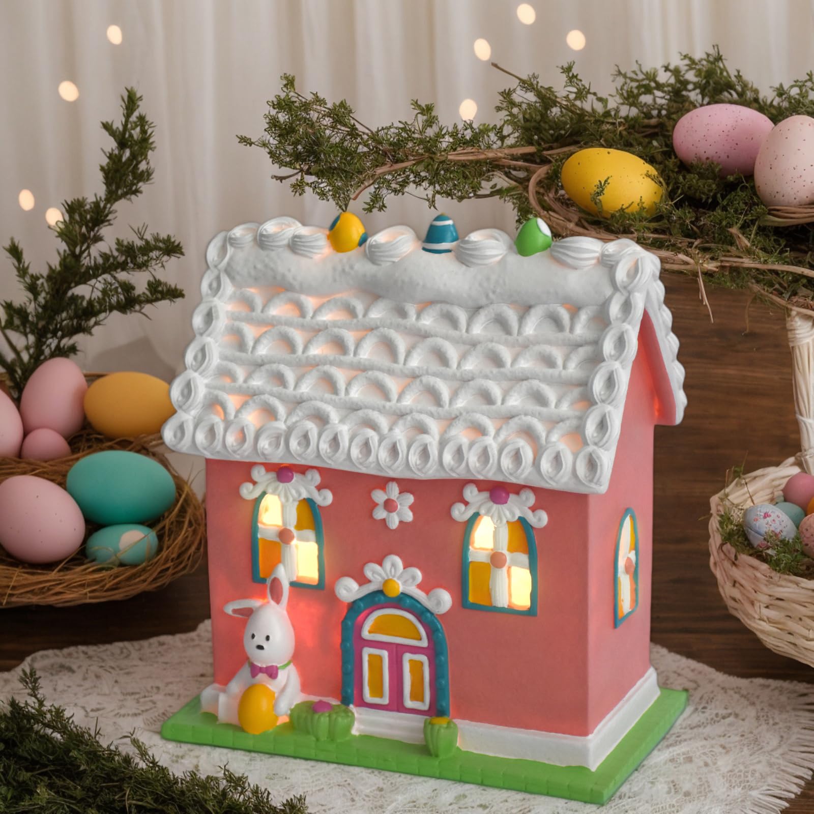 グラスハウス YEAR OF THE RABBIT 380g Amazon.com: CJSUNYT Easter Village Houses Easter Bunny Decorations