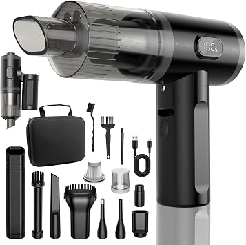 Handheld Vacuums Cleaner Equipped with Digital Display Portable Air Blower Car Vacuum 11000PA High Power Foldable 2in1 Brushless Motor Cordless Duster