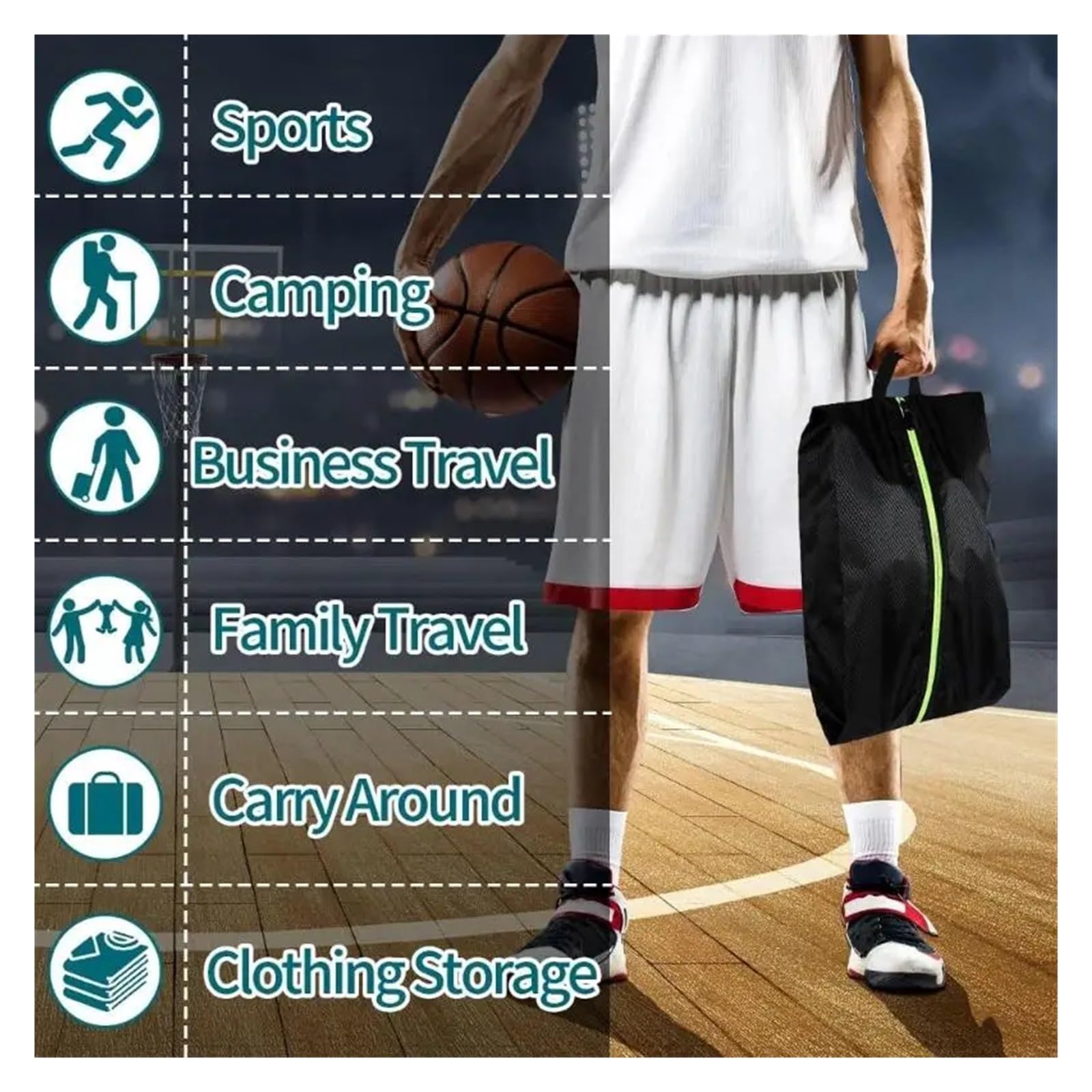 Bolsa para Zapatos Bolsa for Guardar Zapatos de Gran Capacidad con asa | Impermeable a prueba de polvo for viajes, gimnasio, hogar