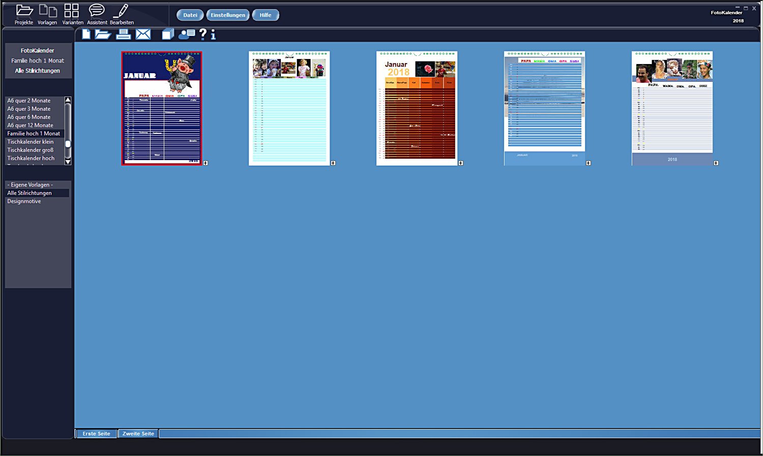FRANZIS Kalender Druckstudio (2018) Software