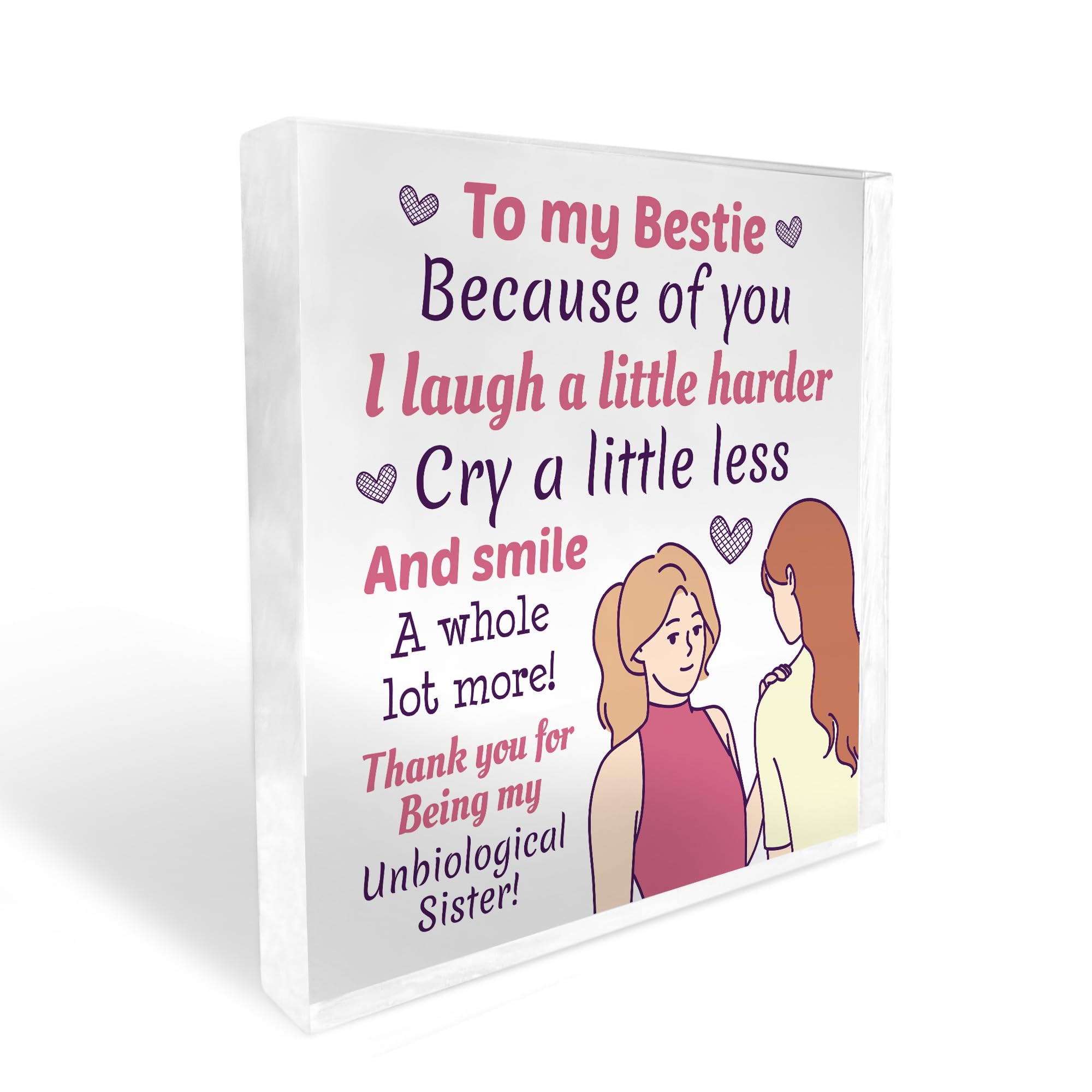 Red Ocean bestie plaque gift for best friend - friendship gift for her - friend christmas - friendship gift for women - secret santa gift for friend - best friend birthday