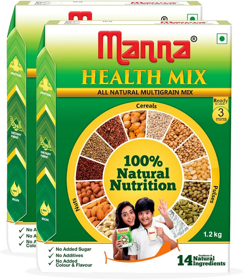 Health Mix | 100% Natural Multigrain Nutrition Drink Kids | Multi Millet Health Drink Mix Powder 2kg (1kg x 2 Packs) | Sathu Maavu | Porridge
