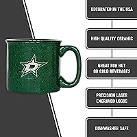 Vista 6 de Rico Industries NHL Dallas Stars - Taza de café personalizada de 12 onzas con logotipo grabado con láser profundo, taza de cerámica para acampar