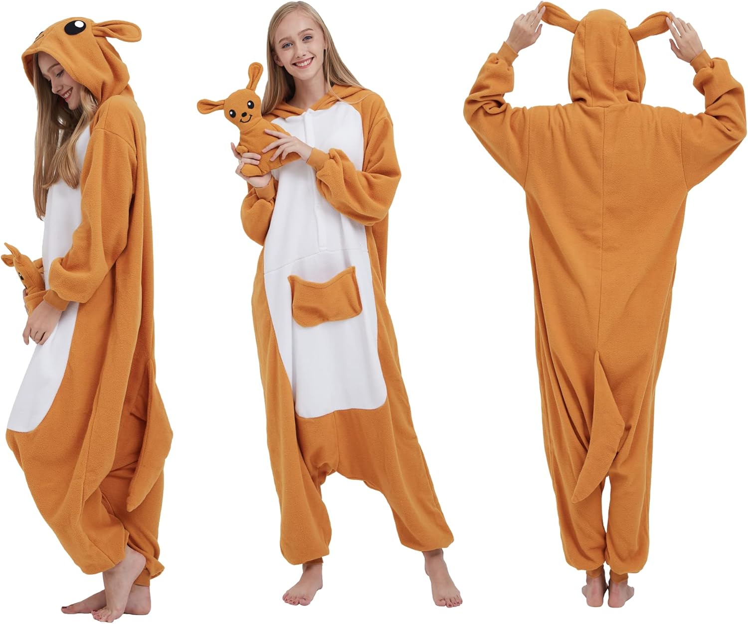 SimZoo Adult Animal Onesie Pajamas, Men and Women's Animal Cosplay Costume Sleepwear, One-Piece Unisex Homewear - Image 3