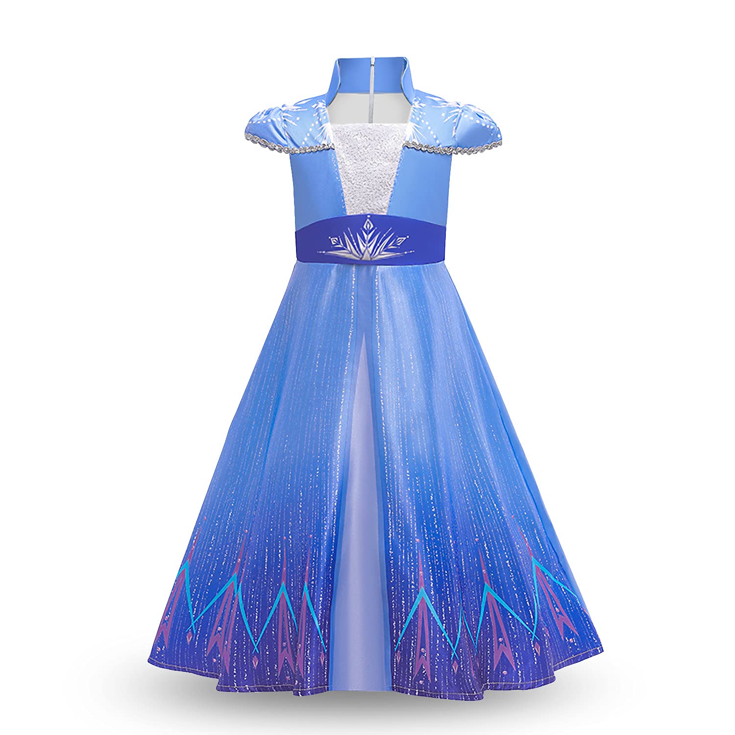 Disfraz Princesa Elsa, Vestido Princesa para niñas, vestido de viaje clásico de Elsa Disfraz Niña para Halloween Cosplay Cumpleaños, desfiles,Carnaval dama de honor