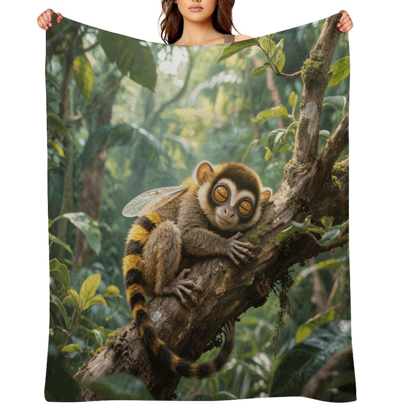 Slow Loris Throw Blanket for Couch and Bed Super Soft Warm Lightweight Throw Blankets Cozy Fuzzy Flannel Blanket Personalized Decorative Blankets for Sofa Decor 50"x60"