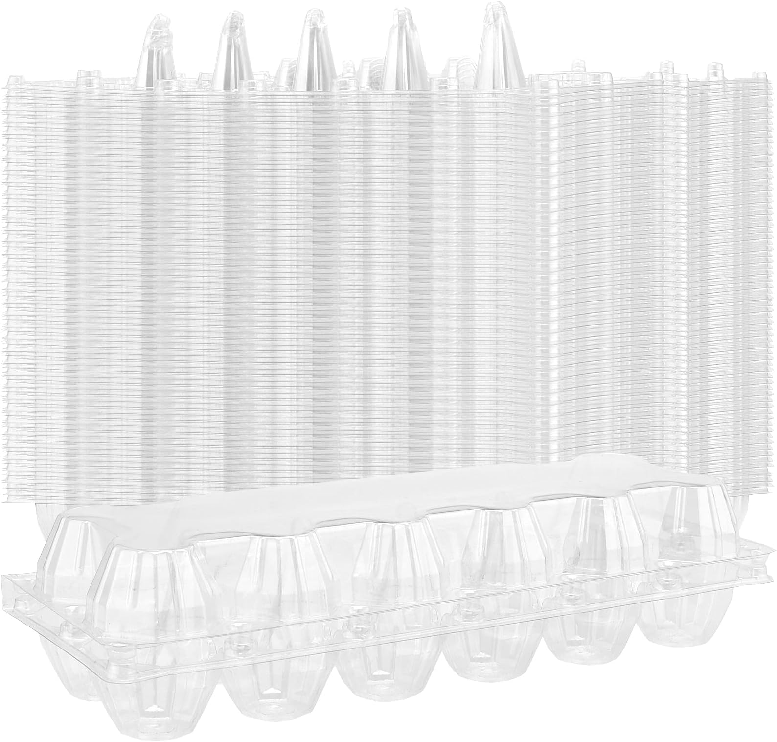 Amazon.com: FUNSUEI 50 Pack Plastic Egg Cartons Bulk, 12 Egg Reusable ...