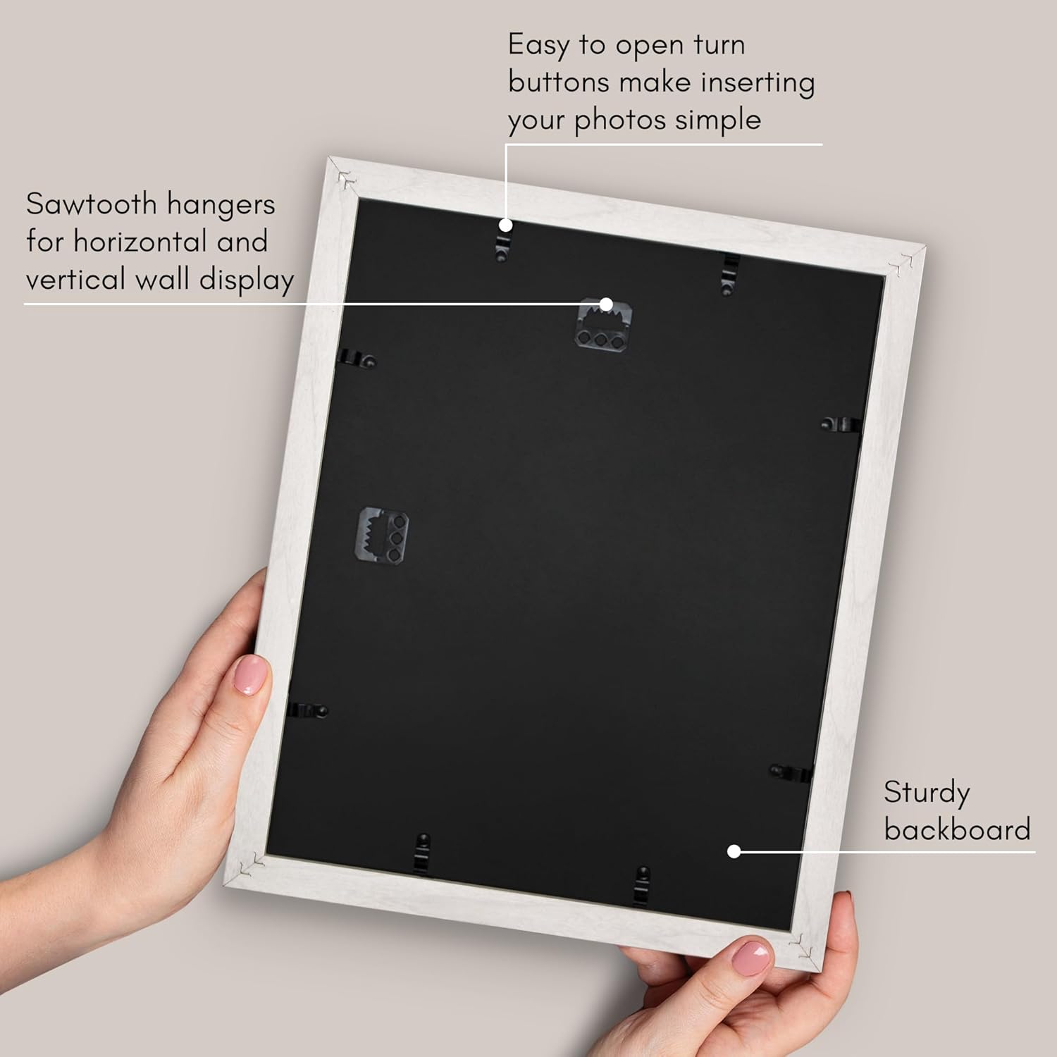 Americanflat 12x15 Picture Frame with Shatter-Resistant Glass - Use as 9x12 Frame with Mat or 12x15 Frame Without Mat - Hudson Collection - Wide Photo Frame for Wall display - White (Pack of 3)