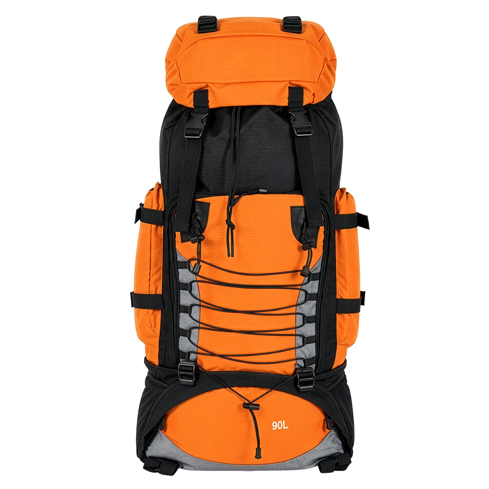 Waterproof Hiking Backpack for Men - Large Capacity Trekking Rucksack with Internal Frame & Rain Cover, Lightweight Camping Backpack for Mountaineering & Outdoor Adventures (90L Orange)