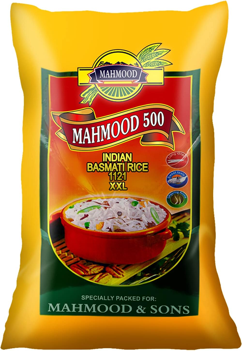Mahmood 500 Indian 1121 Basmati Rice, 10 Kg