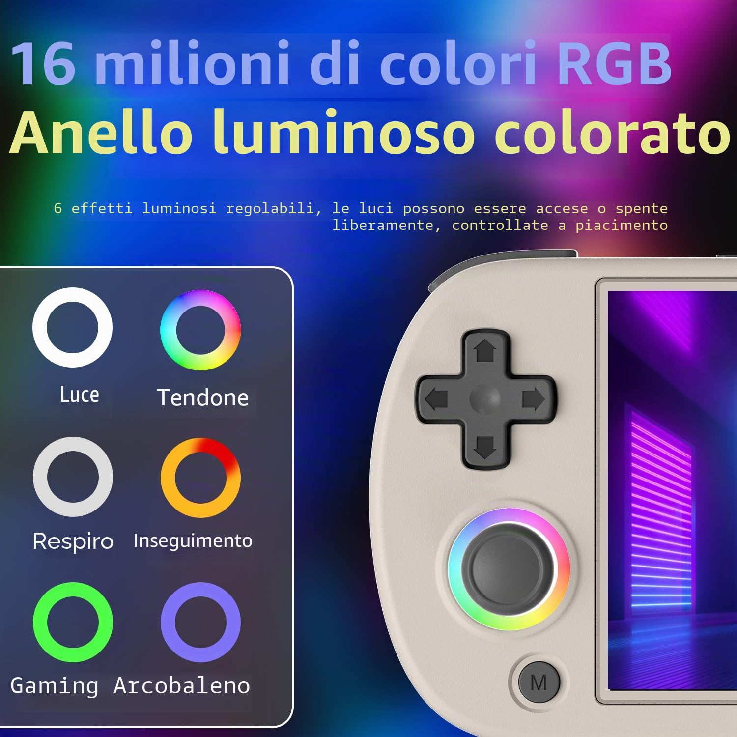 RG40XX H Console di gioco portatile retrò, Linux OS Built-in 64G TF Card Retro Videogiochi Console schermo IPS 4.0 pollici Lettore video tascabile portatile 5500+ giochi (grigio)