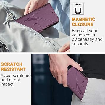 Compatible Xiaomi Poco X7 Pro Case, Folio Wallet Case, Triangular Pattern, Poco x7 Pro Case, Comfortable Touch, Stand Function, Card Storage, Poco x7pro Case, Xiaomi Poco x7 Pro 5G Phone Case