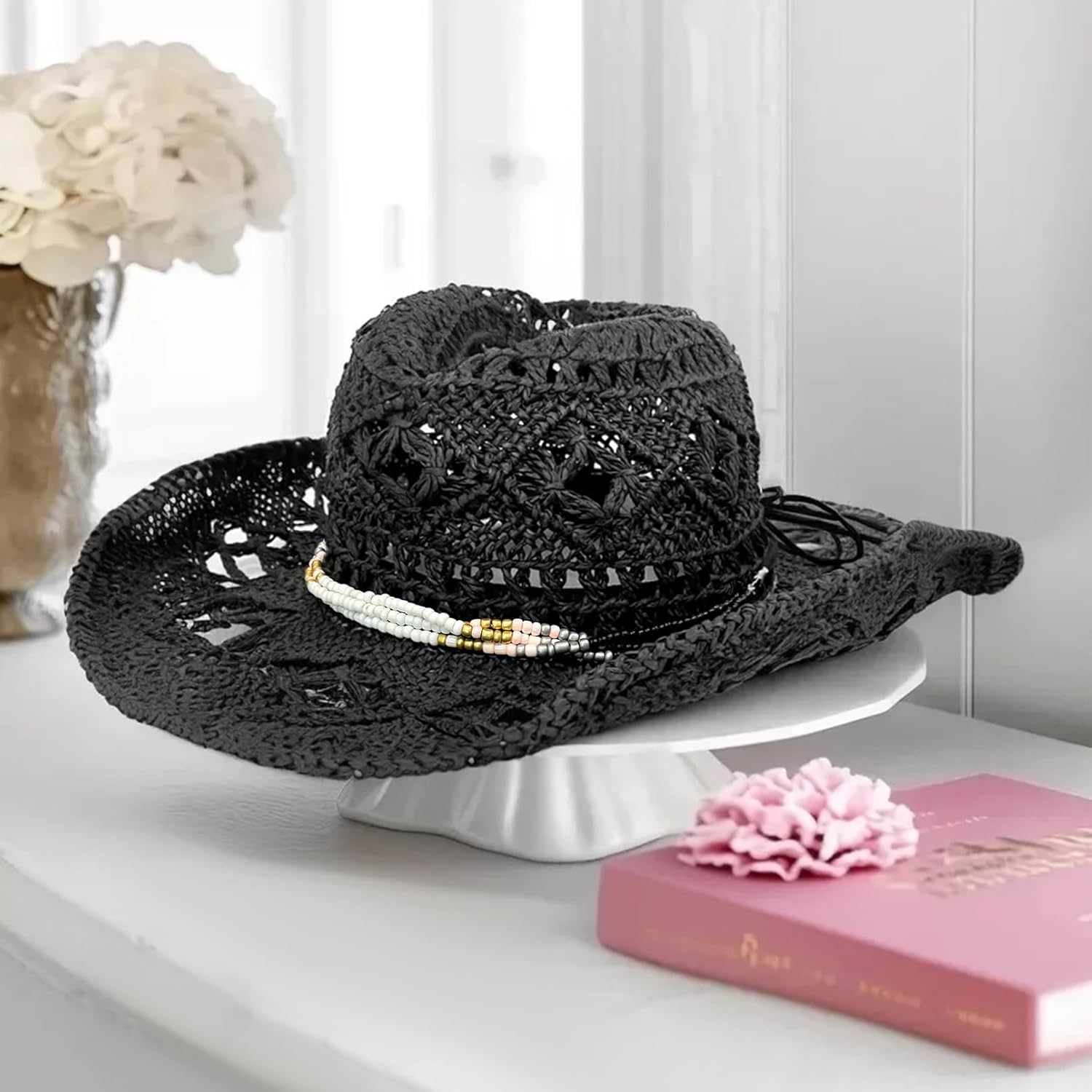 Cowboy Hat Bands for Men Women, Leather Hatbands Belt for Cowboy/Western/Fedora/Cowgirl Hats Multicolor - Image 4