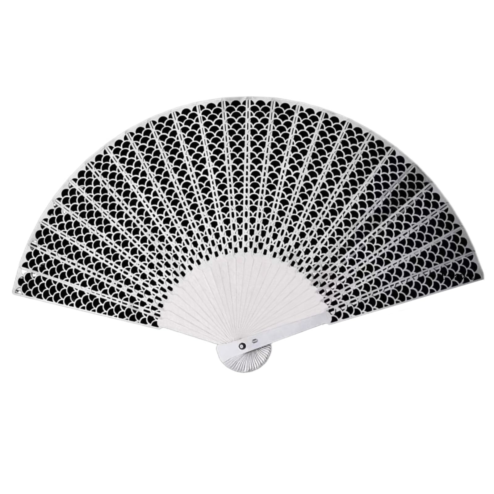 Titanium Alloy Folding Fan Dragon Scale Metal Hand Fan Silver 7in EDC