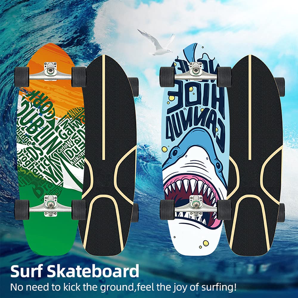 VOMI Carving Skateboard Surf Skate Carver Pumpping Skateboard, CX4 Truck, Roulements à Billes ABEC-11, Cruiser Board Complet érable Decks, pour Adulte juvénile Enfant,A